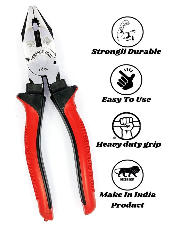 PERFECT TECH Combination Cutting Plier Set 2 Pcs | Anti Slip Grip | Spanner Cutting | Plier Tool Kit | Pliers original | 205MM/ 8 Inch | Phosphate Finishing | Sturdy Steel Insulated Lineman - Image 5